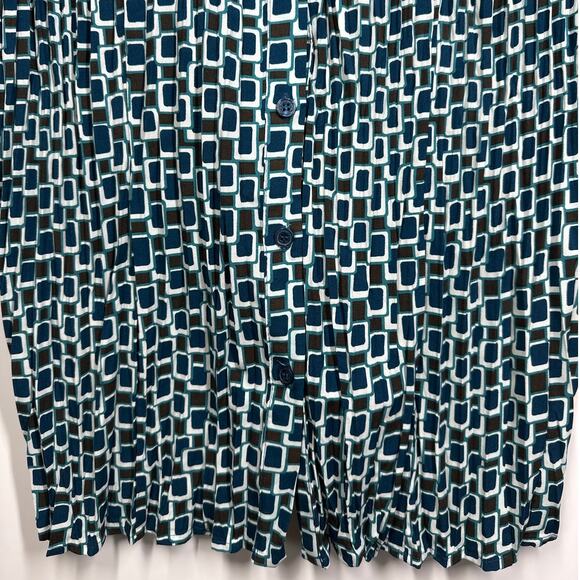 Lane Bryant Geometric Print Button Up Blouse Top Stretch Sz 18/20 Office Casual - Picture 3 of 11